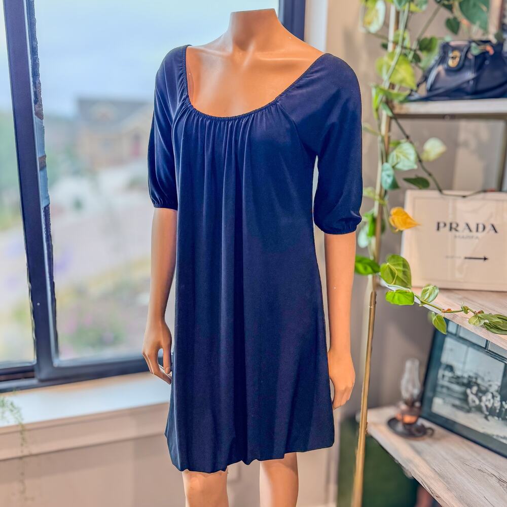 Vintage White House Black Market Black Bubble Hem Scoop Neck Dress-Women's Small - Picture 2 of 9